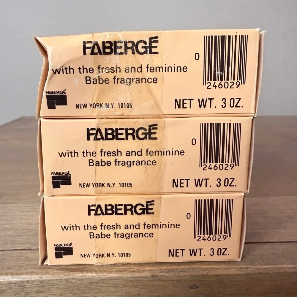 NOS Vintage Faberge’ Babe 3 bars scented soap